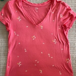 GAP Women's Pink V-Neck Top